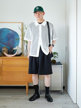 「アイテム（キャップ）」を使った、idakaさん（メンズ・172cm）の夏コーディネート