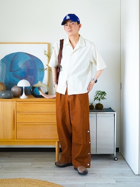 「アイテム（トートバッグ）」を使った、idakaさん（メンズ・172cm）の夏コーディネート