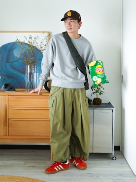 「アイテム（ピアス（片耳用））」を使った、idakaさん（メンズ・172cm）の秋コーディネート