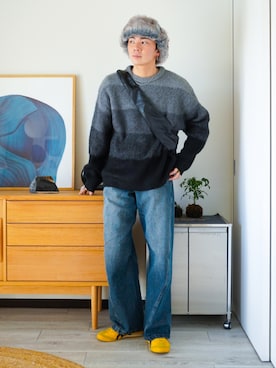 「アイテム（ピアス（片耳用））」を使った、idakaさん（メンズ・172cm）の冬コーディネート