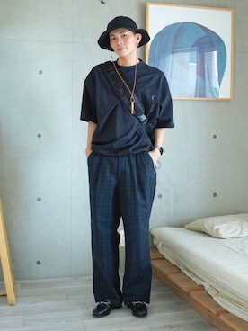「GYMPHLEX（ジムフレックス）のアイテム（パンツ）」を使った、idakaさん（メンズ・171cm）の夏コーディネート