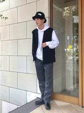 「MONKEY TIME（モンキータイム）のアイテム（トップス）」を使った、idakaさん（メンズ・171cm）の秋コーディネート