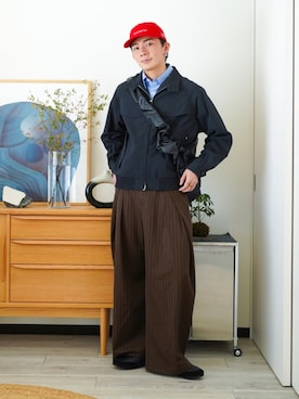 「アイテム（ブルゾン）」を使った、idakaさん（メンズ・172cm）の秋コーディネート