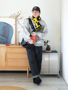 「Confirm（コンファーム）のアイテム」を使った、idakaさん（メンズ・171cm）の冬コーディネート