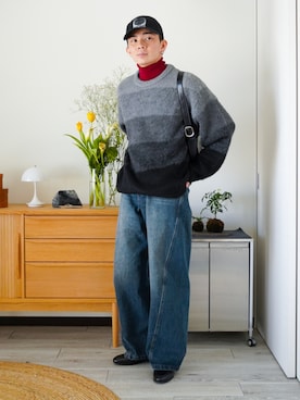 「アイテム（シューズ）」を使った、idakaさん（メンズ・172cm）の冬コーディネート