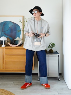 「バケットハット」｜idakaさん（メンズ・172cm）の夏コーディネート