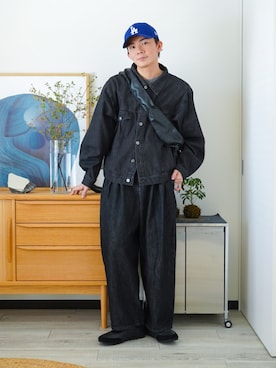 「アイテム（デニムジャケット）」を使った、idakaさん（メンズ・172cm）の秋コーディネート