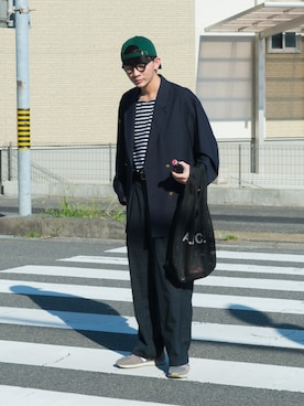 「A.P.C.（アーペーセー）のSAC SHOPPING REBOUND 20AC（トートバッグ）」を使った、idakaさん（メンズ・171cm）の秋コーディネート