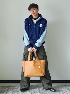 「アイテム（ハンチング/ベレー帽）」を使った、idakaさん（メンズ・171cm）の春コーディネート
