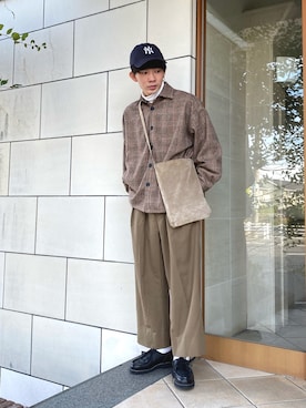 「NEAT（ニート）のアイテム（パンツ）」を使った、idakaさん（メンズ・171cm）の秋コーディネート
