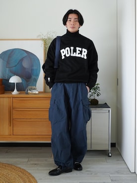 「POLeR（ポーラー）のアイテム」を使った、idakaさん（メンズ・172cm）の冬コーディネート