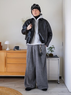 「アイテム（リング）」を使った、idakaさん（メンズ・172cm）の冬コーディネート