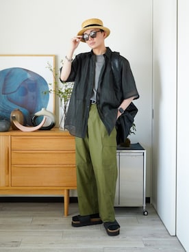 「WYM LIDNM（ウィム バイ リドム）のアイテム」を使った、idakaさん（骨格ナチュラル・メンズ・172cm）の夏コーディネート