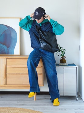 「アイテム（ベスト）」を使った、idakaさん（メンズ・171cm）の秋コーディネート