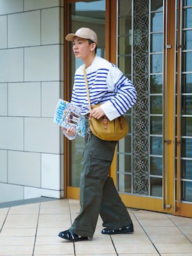 「LENO（リノ）のアイテム」を使った、idakaさん（メンズ・171cm）の春コーディネート