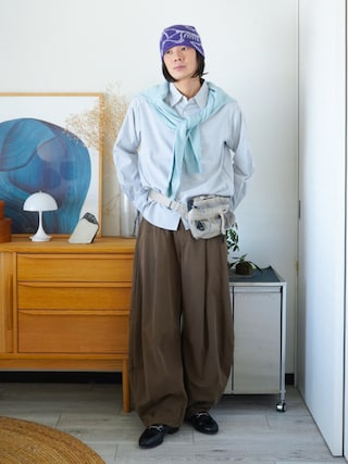 「C.P. COMPANY(シーピーカンパニー)のC.P. Company / シーピーカンパニー NYLON B LENS WAISTBAG(クラッチバッグ)」を使った、idakaさん(メンズ・172cm)の秋コーディネート