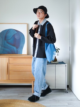 「journal standard Furniture （ジャーナルスタンダードファニチャー）のJSF TOTE　トートバッグ（トートバッグ）」を使った、idakaさん（メンズ・171cm）の秋コーディネート