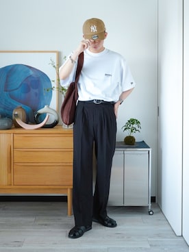「WYM LIDNM（ウィム バイ リドム）のアイテム」を使った、idakaさん（メンズ・172cm）の夏コーディネート