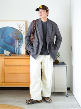 「アイテム（ピアス（片耳用））」を使った、idakaさん（メンズ・172cm）の秋コーディネート