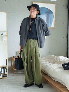 「LENO（リノ）のアイテム」を使った、idakaさん（メンズ・171cm）の夏コーディネート