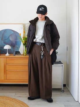 「アイテム（帽子）」を使った、idakaさん（メンズ・172cm）の冬コーディネート