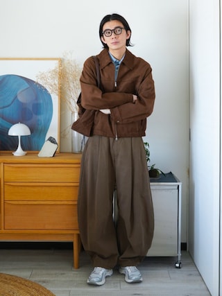 「WYM LIDNM(ウィム バイ リドム)のMICRO SPAN BASIC SHIRT(シャツ/ブラウス)」を使った、idakaさん(メンズ・172cm)の秋コーディネート