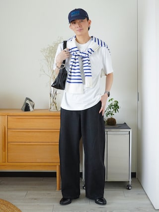 「MUSINSA STANDARD（ムシンサスタンダード）の[クールタンダード] リラックスフィットクルーネックTシャツ [ホワイト]（Tシャツ/カットソー）」を使った、idakaさん（メンズ・172cm）の春コーディネート