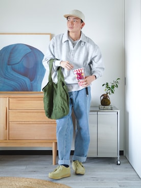 「Steven Alan（スティーブンアラン）のアイテム（バッグ）」を使った、idakaさん（メンズ・171cm）の秋コーディネート