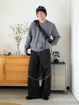 「アイテム（ニットキャップ/ビーニー）」を使った、idakaさん（メンズ・172cm）の秋コーディネート