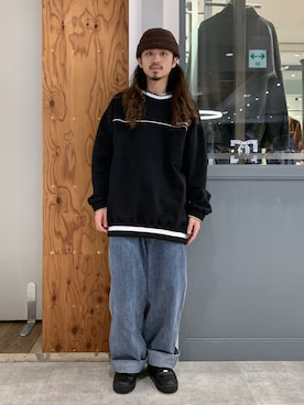 「XLARGE（エクストララージ）のアイテム（帽子）」を使った、岡崎　航さん（メンズ・162cm）の秋コーディネート