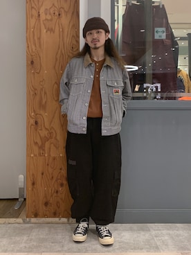 「XLARGE（エクストララージ）のアイテム（帽子）」を使った、岡崎　航さん（メンズ・162cm）の秋コーディネート