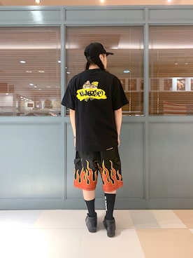 「XLARGE（エクストララージ）のアイテム（帽子）」を使った、岡崎　航さん（メンズ・162cm）の夏コーディネート