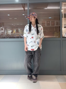 「XLARGE（エクストララージ）のアイテム（帽子）」を使った、岡崎　航さん（メンズ・162cm）の夏コーディネート