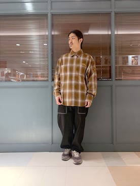 XLARGEのシャツ/ブラウス（ブラウン系）を使った人気ファッション