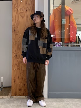 「XLARGE（エクストララージ）のアイテム（ハット）」を使った、岡崎　航さん（メンズ・162cm）の秋コーディネート