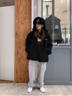 「XLARGE（エクストララージ）のアイテム（ブルゾン）」を使った、岡崎　航さん（メンズ・162cm）の秋コーディネート