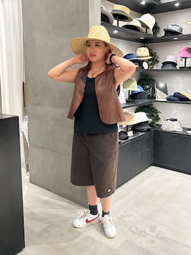 「BRIXTON（ブリクストン）のアイテム」を使った、IRIEさん（レディース・160cm）の夏コーディネート