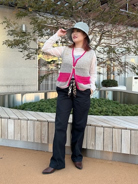 「MOUSSY（マウジー）のアイテム（ブーツ）」を使った、IRIEさん（レディース・160cm）の冬コーディネート