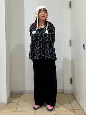 「アイテム（ニットキャップ/ビーニー）」を使った、IRIEさん（レディース・160cm）の秋コーディネート