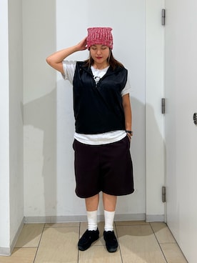 「アイテム（ニットキャップ/ビーニー）」を使った、IRIEさん（レディース・160cm）の夏コーディネート