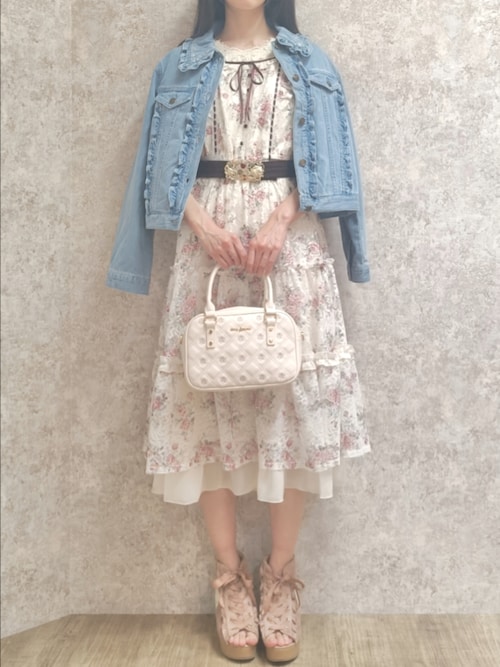 レース×ブーケティアードワンピース（ワンピース）｜axes femme
