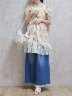 「アイテム（レッグウォーマー）」を使った、Hanaさん（レディース・168cm）の秋コーディネート