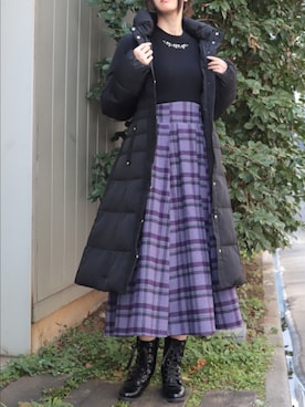 「アイテム（ダウンジャケット/コート）」を使った、Hanaさん（レディース・168cm）の秋コーディネート