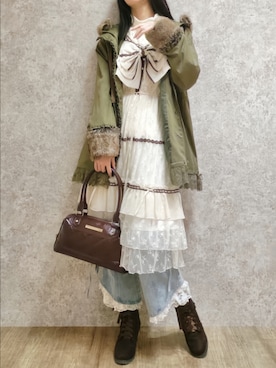 「アイテム（モッズコート）」を使った、Hanaさん（レディース・168cm）の秋コーディネート