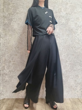 「チャイナシャツ」｜Hanaさん（レディース・168cm）の春コーディネート