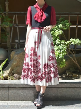 「アイテム（ブレスレット）」を使った、Hanaさん（レディース・168cm）の夏コーディネート
