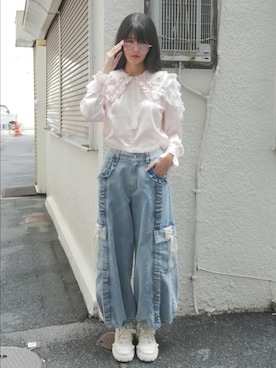 「myu:loret（ミュウロレット）のアイテム」を使った、Hanaさん（レディース・168cm）の夏コーディネート