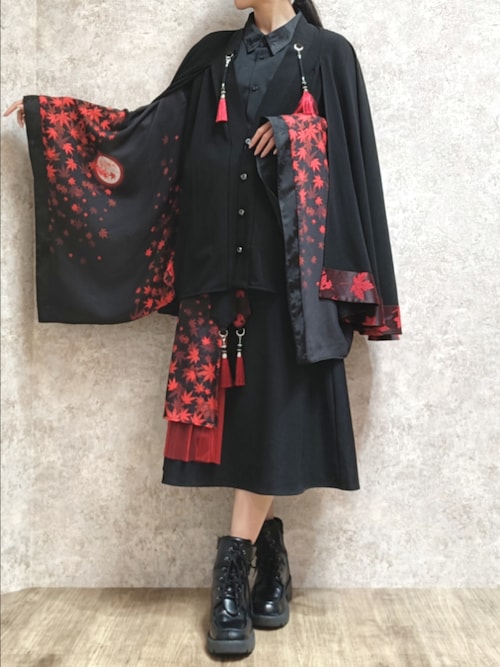紅葉×月和袖シャツ