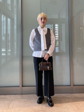 「アイテム（シャツ/ブラウス）」を使った、KITAさん（レディース・166cm）の秋コーディネート