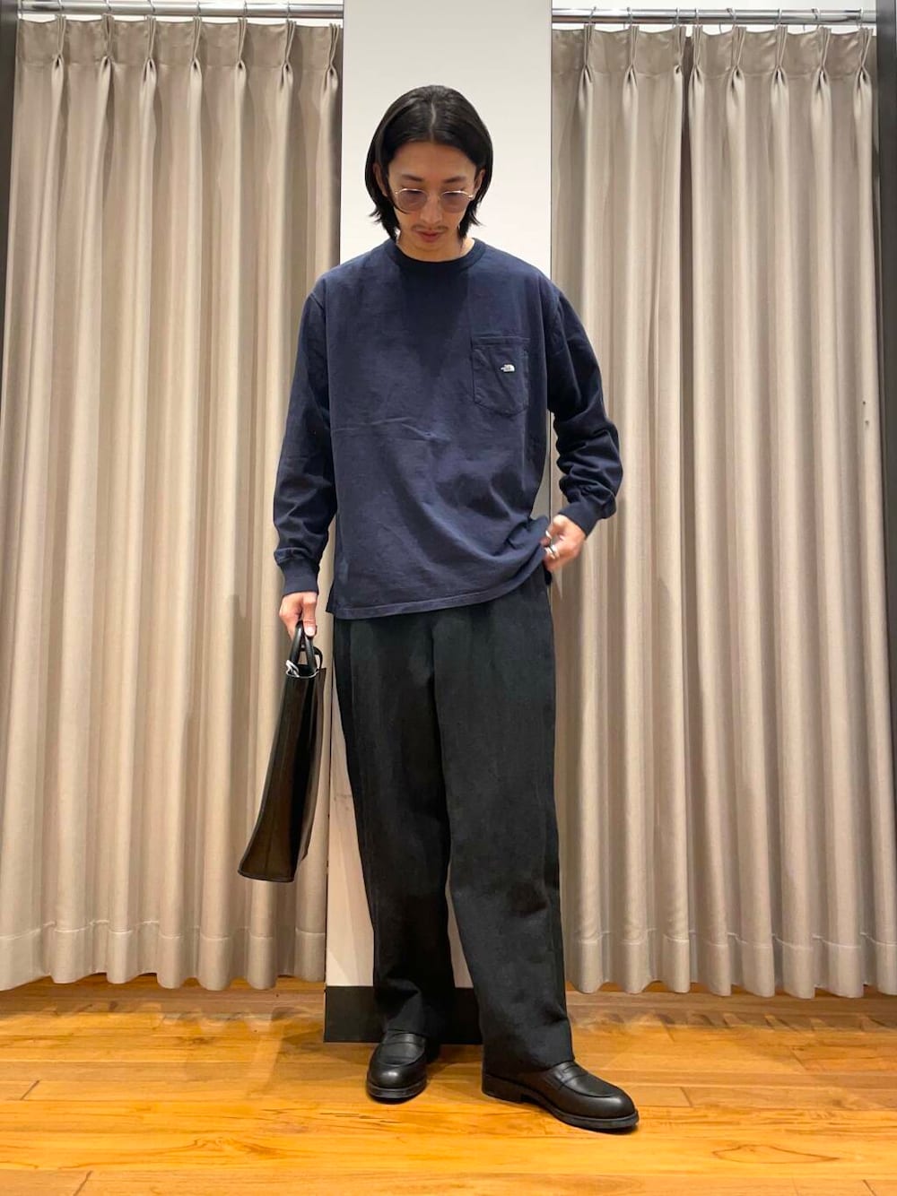 「アーバンリサーチ、URBANRESEARCH、ノースフェイス」｜「KLEMANのKLEMAN　DALIOR（ローファー、ブラック系）」を使った、RYOさん（メンズ・175cm）の冬コーディネートの1枚目の写真